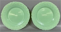 Two Vintage Jadeite McKee Laurel Plates