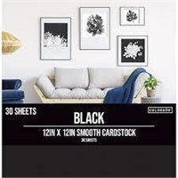 Colorbok Black 12x12in Smooth Cardstock