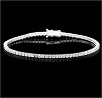 $12520 AIGL 18k White Gold 3.20ct Diamond Bracelet