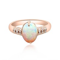 18k Rose Gold 1.90 cts Opal & Diamond Ring