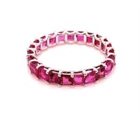 14k White Gold 4.50 cts Ruby Ring Certified