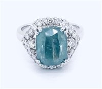 6.01cts Blue Diamond 14k White Gold Ring