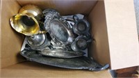 BOX OF SILVERPLATED ITEMS