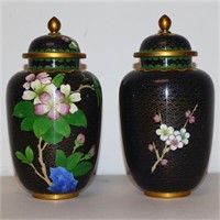 Pair of Cloisonne Ginger Jars