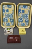 Pair of Trays w/ 3 Jewelry Boxes