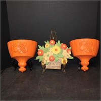 Vintage Wall Pockets & Flower Basket Wall Décor