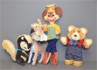 4 Vintage Stuffed Toys