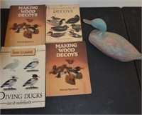 4 Books on Duck Decoys w/ Duck Decoy
