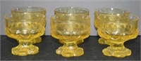 6 Yellow Glass Chalices