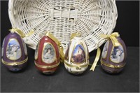 4 Music Box Egg Ornaments