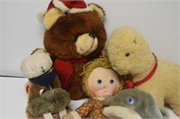 3 Vintage Stuffed Animals w/ 2 Puppets