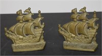Pair of Brass Ship Bookends