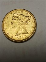 US Gold 1895 Liberty Head $5 Dollar Gold Eagle