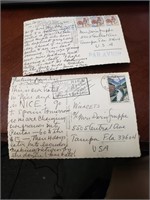 Vintage Post Card With A stamp Of France