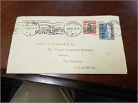 Vintage envelope from South Africa with 2 stamps