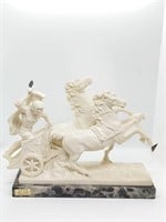 Ovet Italy Roman Chariot Sculpture, Signed