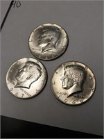 Lot Of 3 USA Silver Half Dollars Different Dates