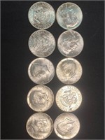 US Lot 10 Mint Silver Half Dollar John Kennedy