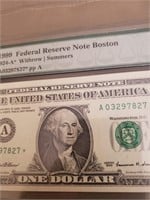 USA $1  1999 STAR note graded 66 gem UNC