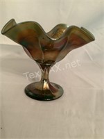 Carnival Glass Pedestal Candy Dish