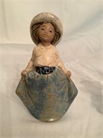 Vintage NAO by Lladro Girl with Blue Dress