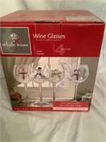 Whole Home Hand Painted Holiday Wine Glasses