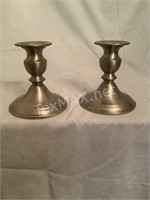 Pair of Web Pewter Candle Holders