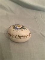 Hand Painted Porcelain Egg Trinket Box