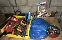 Misc tools, drill bits, hammers, casters