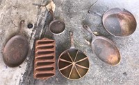 Cast iron skillets, cornbread skillets, griddles