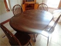 Kitchen Table & (4) Chairs 60"x42" Needs Cleaned