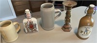 Beer steins, candle holder
