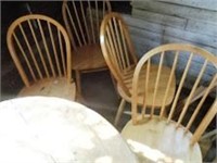 Blonde Drop Leaf Table and Chairs (Needs Cleaned)