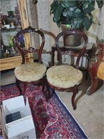 Antique Mahogany Baloon Back Side Chairs