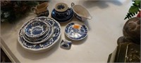 Group of blue and white dishes incl, Enoch