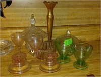 Group of depression glass and more