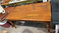 Solid top dining table with one side drawer,