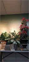 Three-piece assorted home decor with faux plants