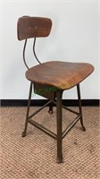 Antique industrial iron work chair, with