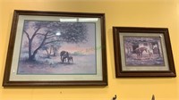 2 framed horse prints - both matted. Colors are