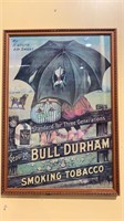 Framed print advertising Genuine Bull Durham