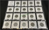 Coins - a lot of 19 -1943D Lincoln steel pennies,