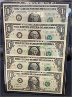 Currency - lot of 5 -1999 Federal Reserve