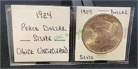 Coin - 1924 piece silver dollar, choice