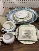 Nine piece mixed lot of china - plates, serving