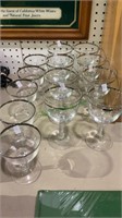 13 piece set of silver anniversary glasses - clear
