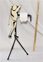 VINTAGE METAL GOLFER TOILET PAPER HOLDER