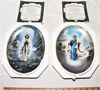 PAIR - BRADFORD EXCHANGE " OUR LADY OF LOURDES "&