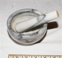 MARBLE MORTAR AND PESTLE