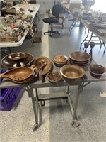 Wooden dish set incomplete